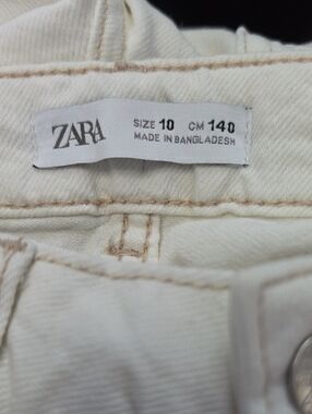 Zara Cream High-Rise Jeans - Neutral Off-White